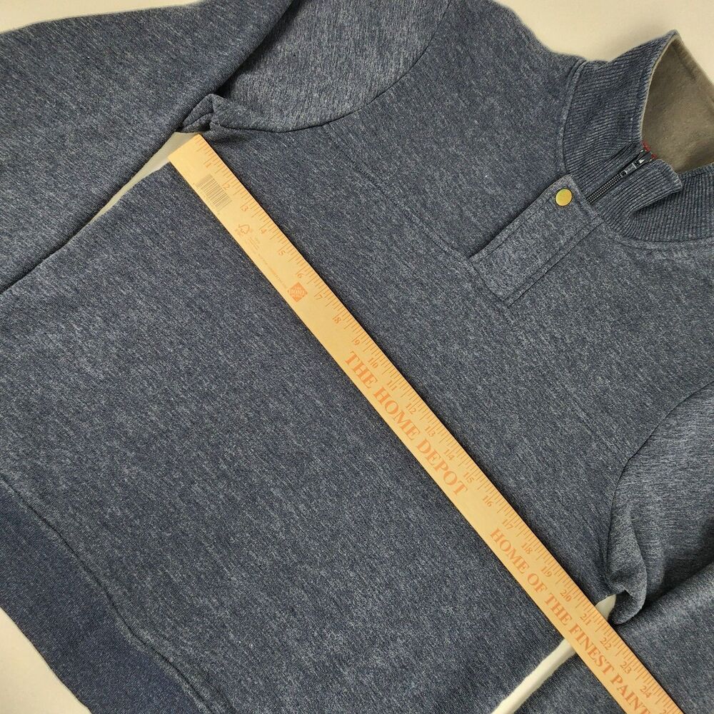 Orvis Fly Fishing Pullover Mens M Blue 1/4 Zip Embroidered Fly Sweatshirt - Picture 6 of 14